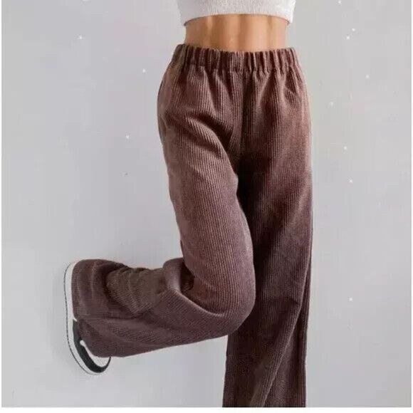 BDG Urban Outfitters OB1281524 Women's Sz XS Brown Blaine Corduroy Puddle Pants - Picture 10 of 11